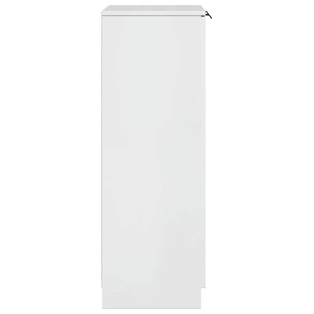 Shoe Cabinet High Gloss White 23.2x13.8x39.6" Engineered Wood