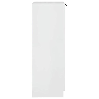 Shoe Cabinet High Gloss White 23.2x13.8x39.6" Engineered Wood