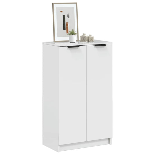 Shoe Cabinet High Gloss White 23.2x13.8x39.6" Engineered Wood