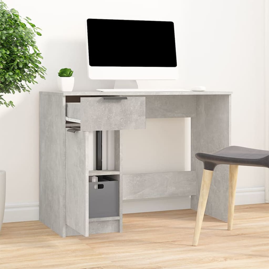 Desk Concrete Gray 39.4"x19.7"x29.5" Engineered Wood