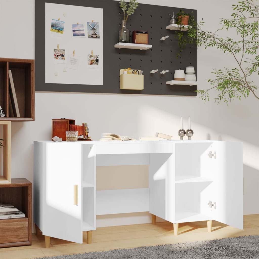 Desk White 55.1x19.7x29.5" Engineered Wood