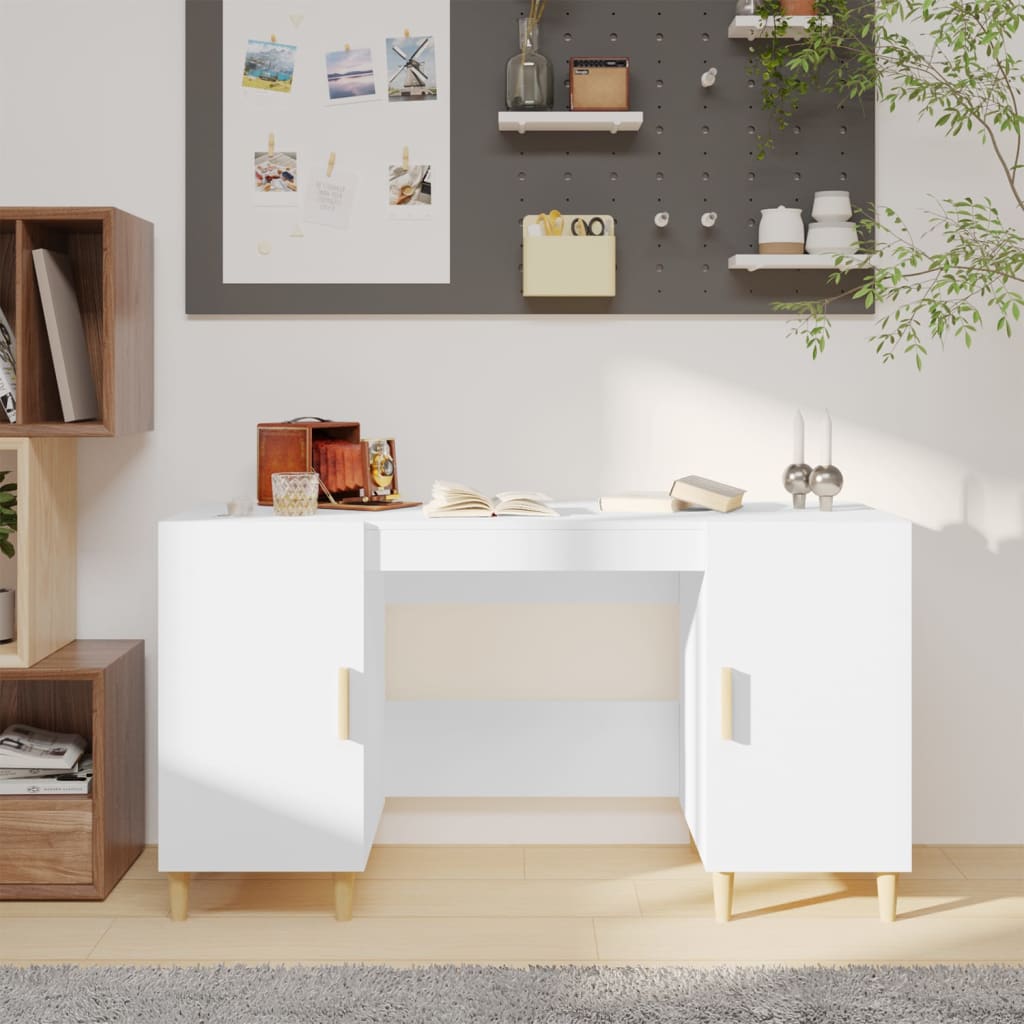 Desk White 55.1x19.7x29.5" Engineered Wood