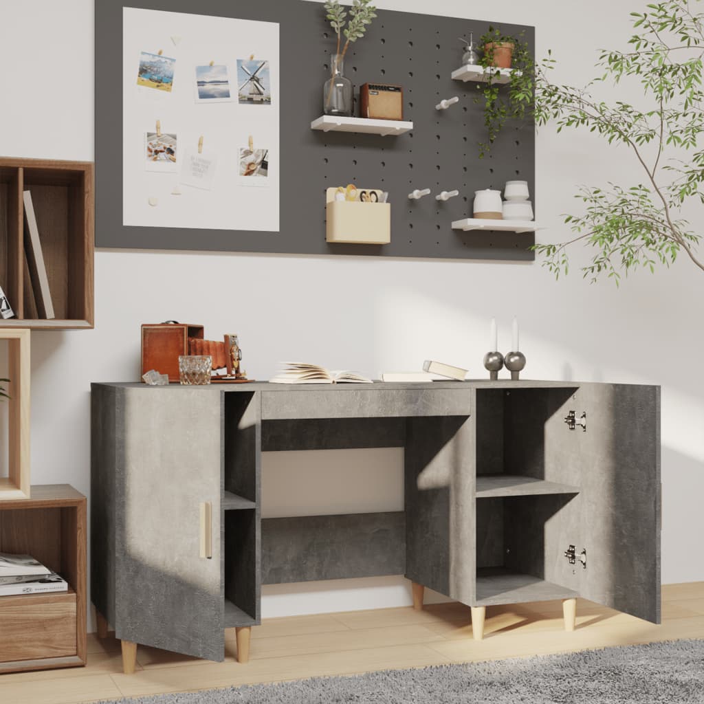 Desk Concrete Grey 55.1x19.7x29.5" Engineered Wood