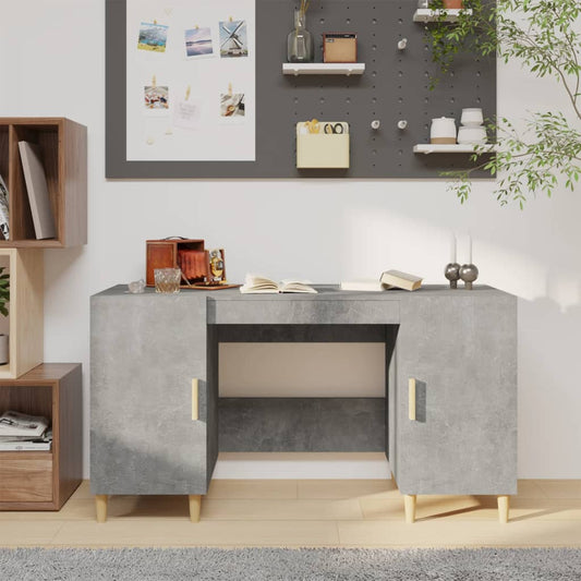 Desk Concrete Grey 55.1x19.7x29.5" Engineered Wood