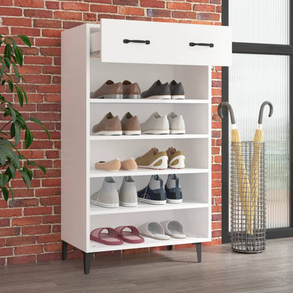 Shoe Cabinet White 23.6x13.8x41.3" Engineered Wood
