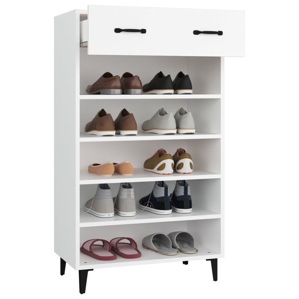 Shoe Cabinet White 23.6x13.8x41.3" Engineered Wood