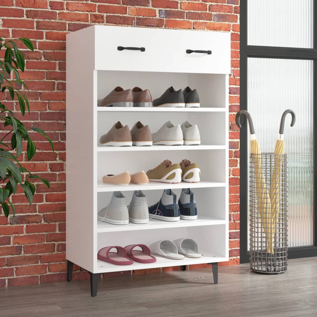 Shoe Cabinet White 23.6x13.8x41.3" Engineered Wood