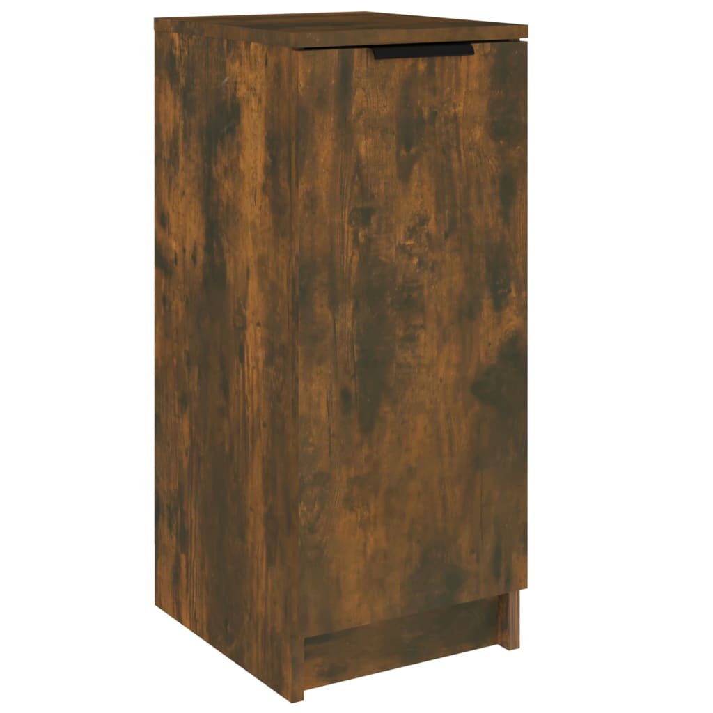 Shoe Cabinet Smoked Oak 11.8x13.8x27.6" Engineered Wood