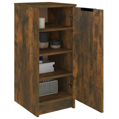 Shoe Cabinet Smoked Oak 11.8x13.8x27.6" Engineered Wood