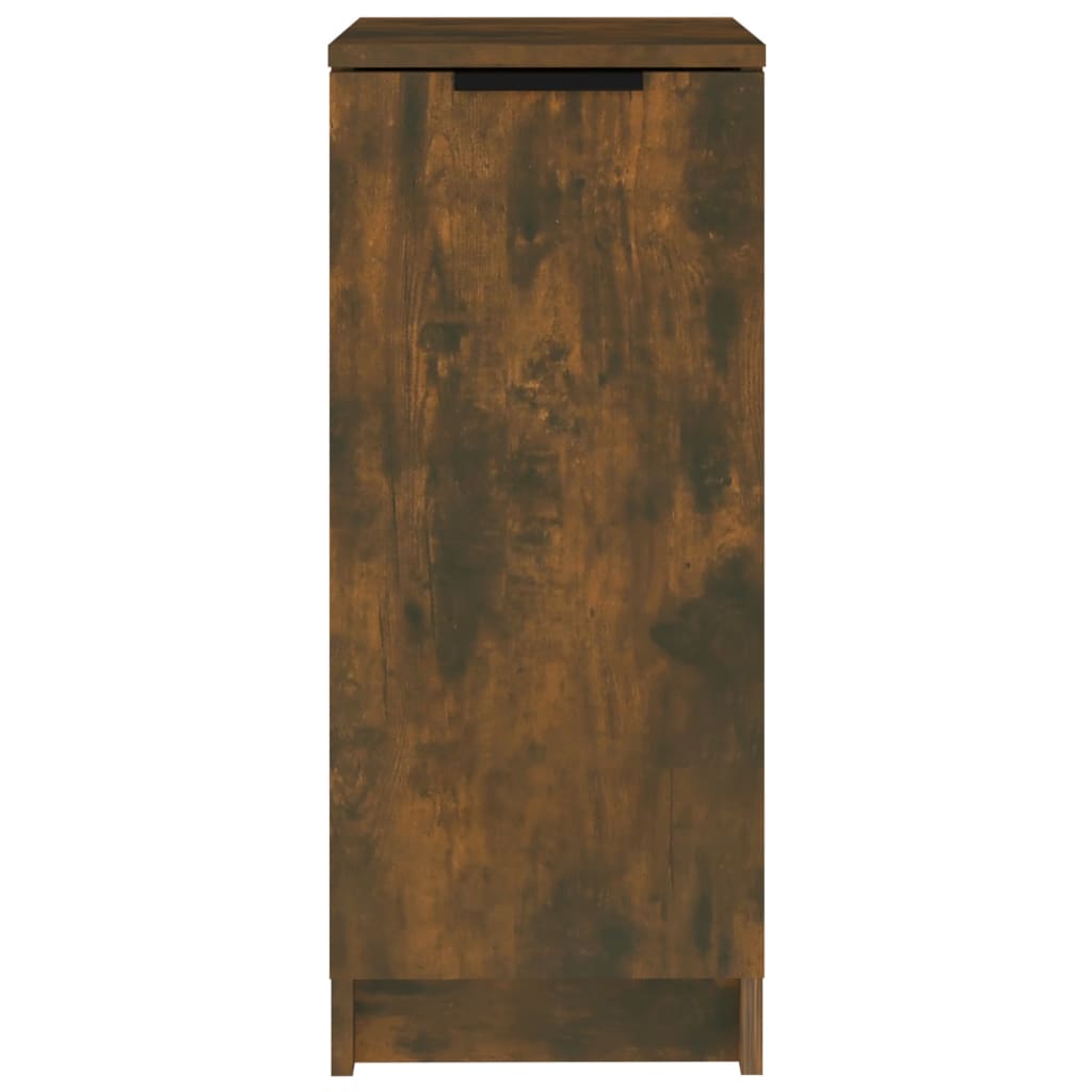 Shoe Cabinet Smoked Oak 11.8x13.8x27.6" Engineered Wood