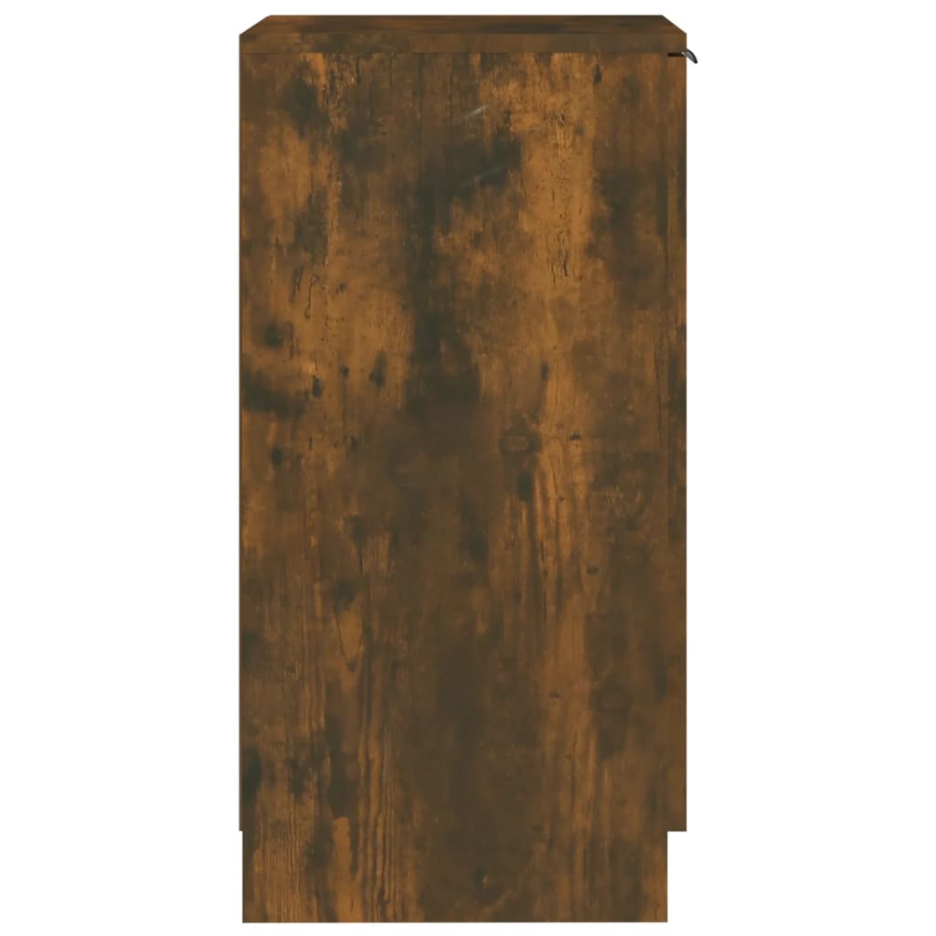 Shoe Cabinet Smoked Oak 11.8x13.8x27.6" Engineered Wood