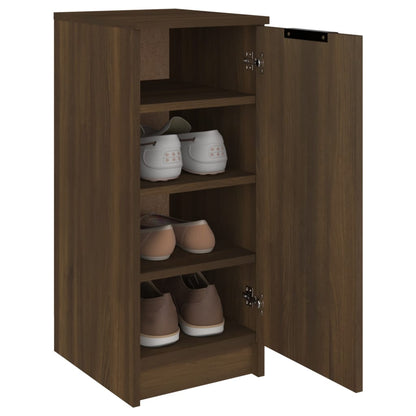 Shoe Cabinet Brown Oak 11.8x13.8x27.6" Engineered Wood