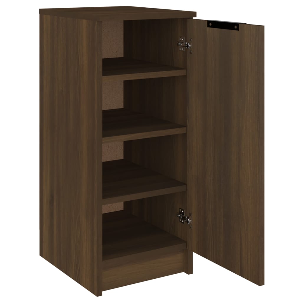 Shoe Cabinet Brown Oak 11.8x13.8x27.6" Engineered Wood