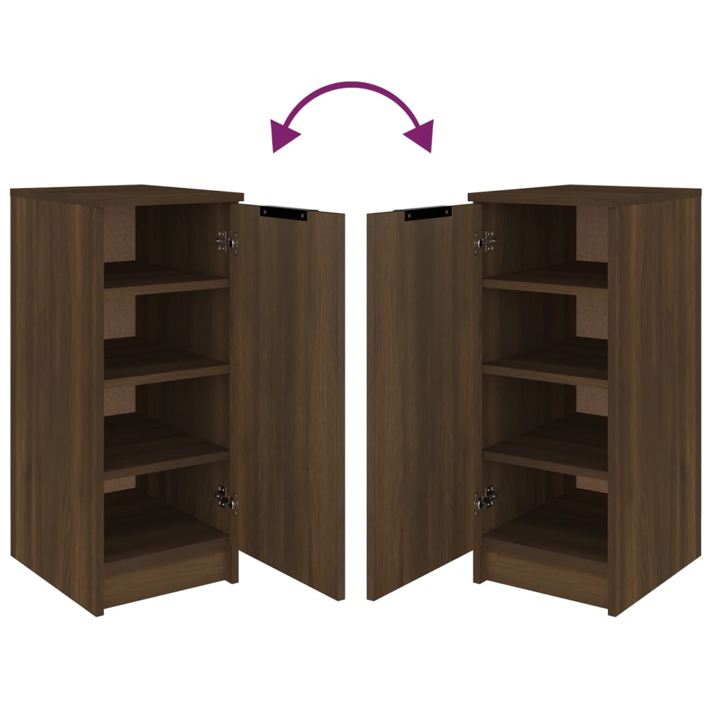 Shoe Cabinet Brown Oak 11.8x13.8x27.6" Engineered Wood