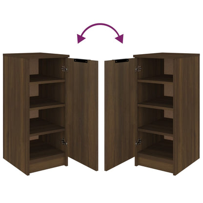 Shoe Cabinet Brown Oak 11.8x13.8x27.6" Engineered Wood
