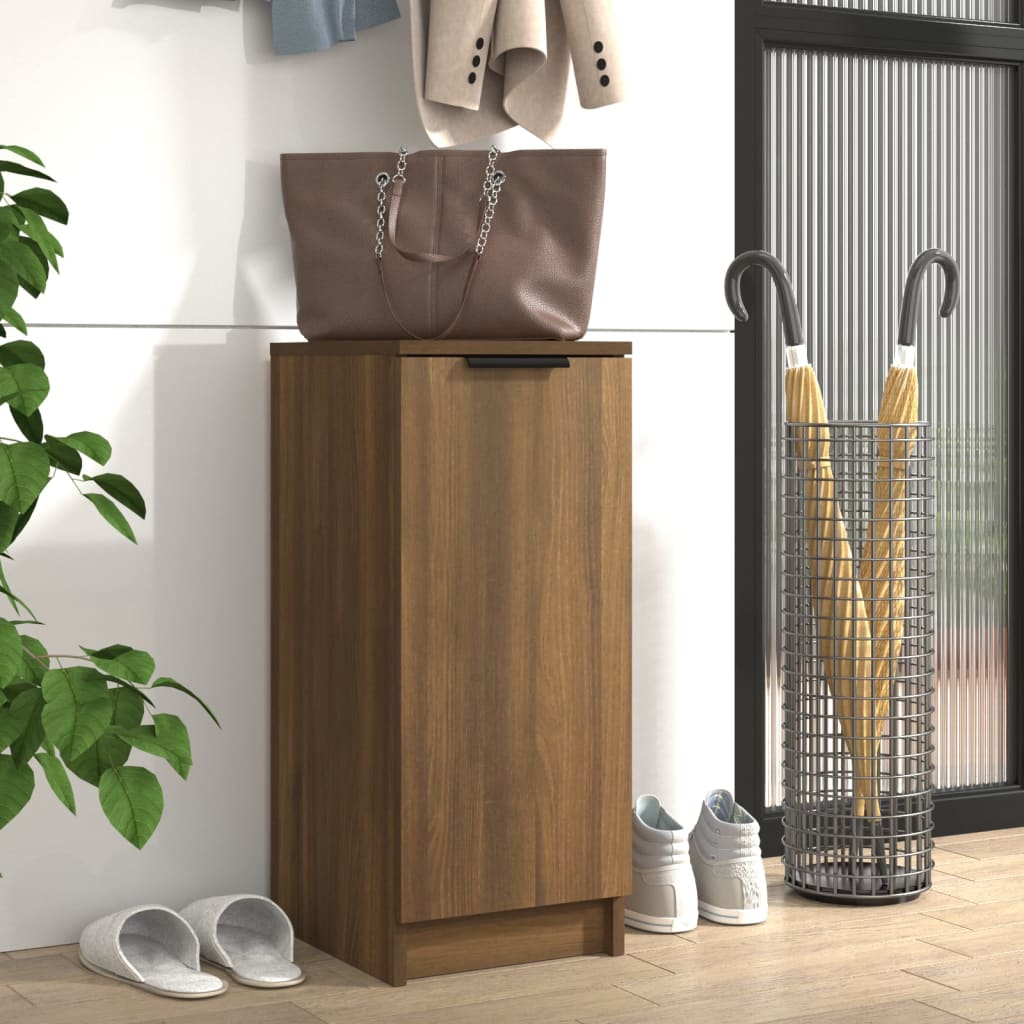 Shoe Cabinet Brown Oak 11.8x13.8x27.6" Engineered Wood