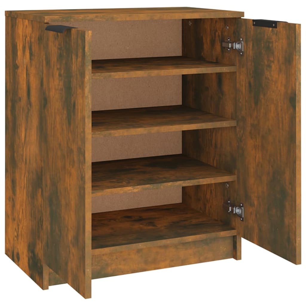 Shoe Cabinet Smoked Oak 23.2x13.8x27.6" Engineered Wood