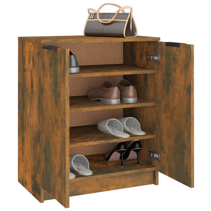 Shoe Cabinet Smoked Oak 23.2x13.8x27.6" Engineered Wood