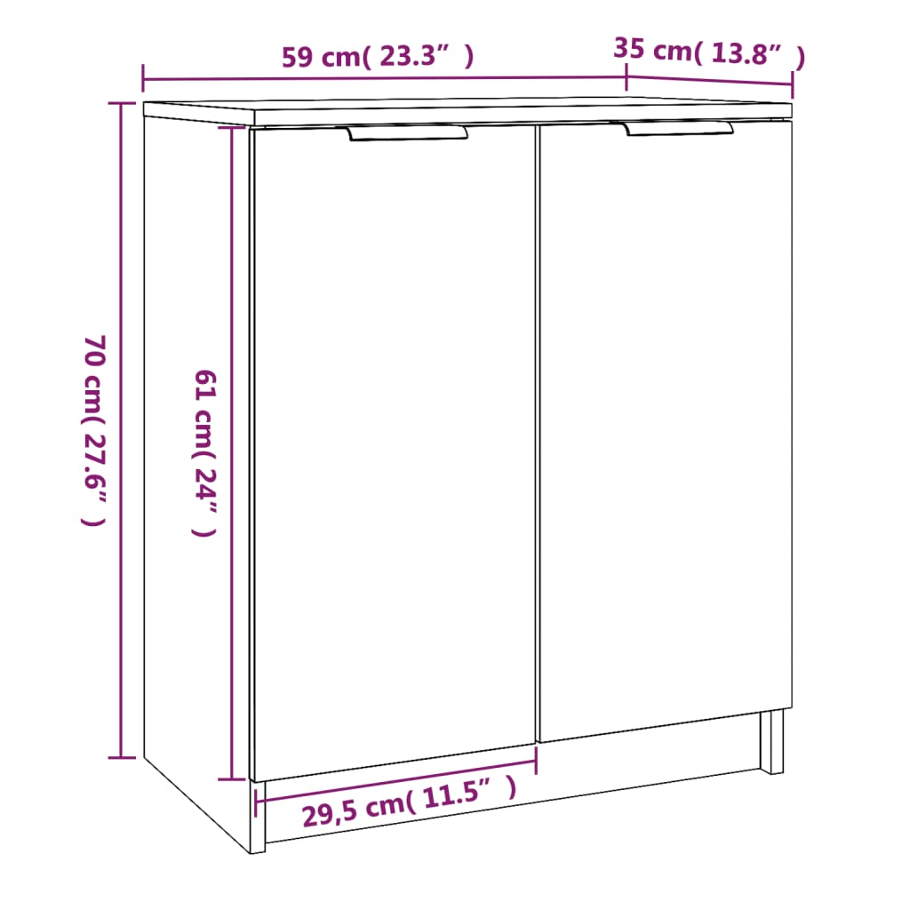 Shoe Cabinet Smoked Oak 23.2x13.8x27.6" Engineered Wood
