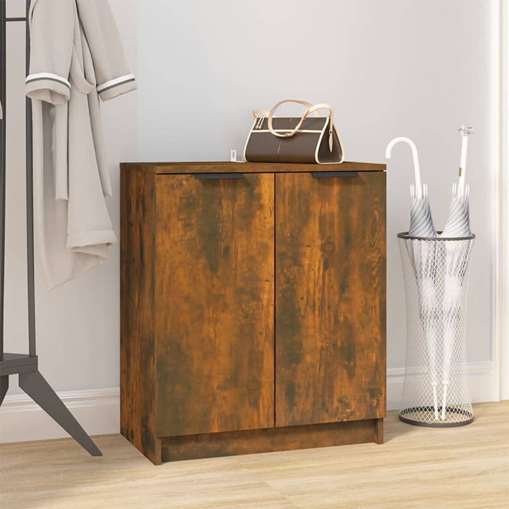 Shoe Cabinet Smoked Oak 23.2x13.8x27.6" Engineered Wood