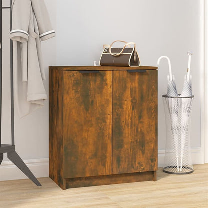Shoe Cabinet Smoked Oak 23.2x13.8x27.6" Engineered Wood