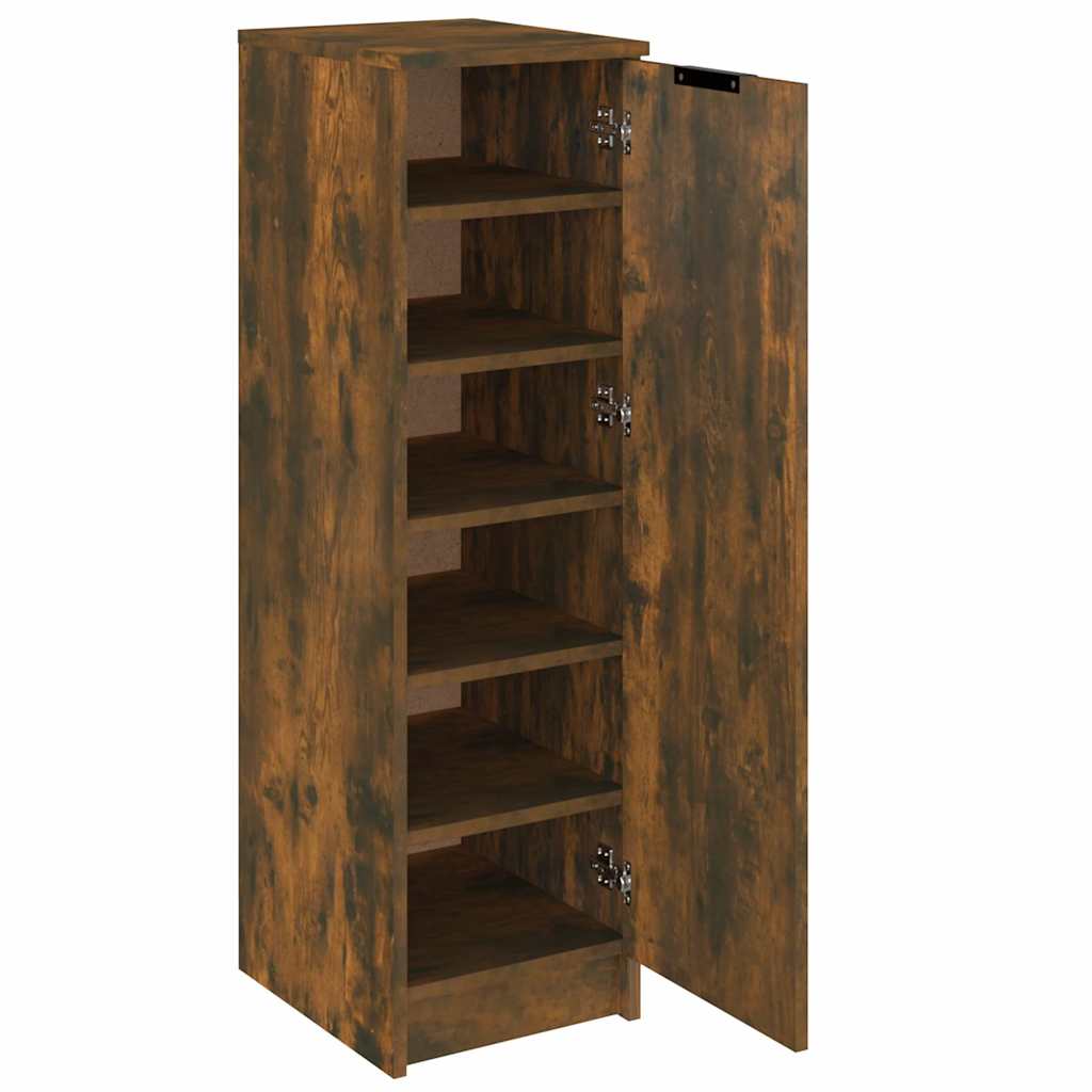 Shoe Cabinet Smoked Oak 11.8x13.8x39.4" Engineered Wood