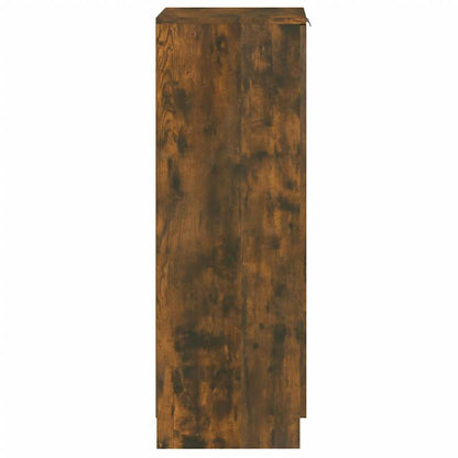 Shoe Cabinet Smoked Oak 11.8x13.8x39.4" Engineered Wood