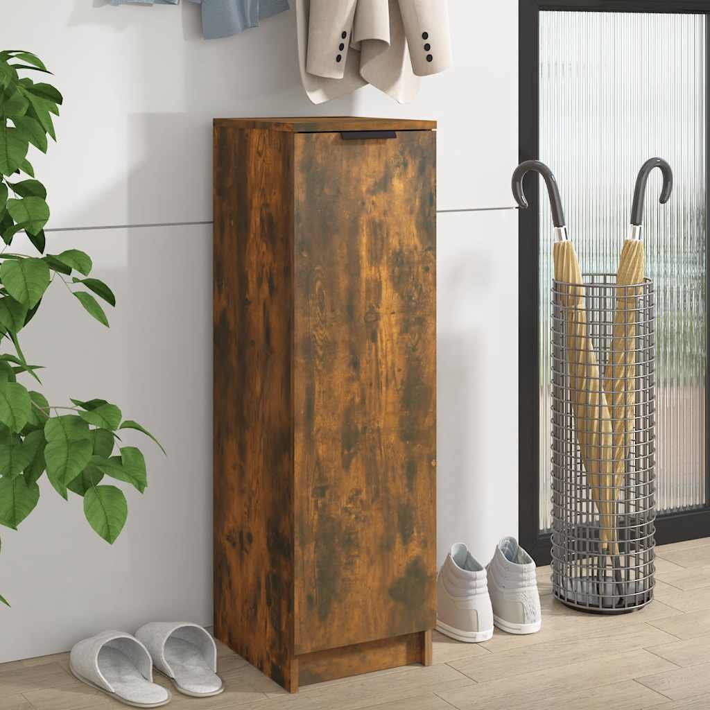 Shoe Cabinet Smoked Oak 11.8x13.8x39.4" Engineered Wood