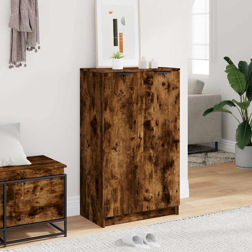 Shoe Cabinet Smoked Oak 23.2x13.8x39.4" Engineered Wood