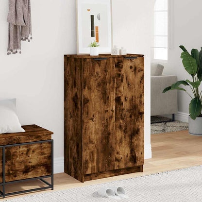 Shoe Cabinet Smoked Oak 23.2x13.8x39.4" Engineered Wood