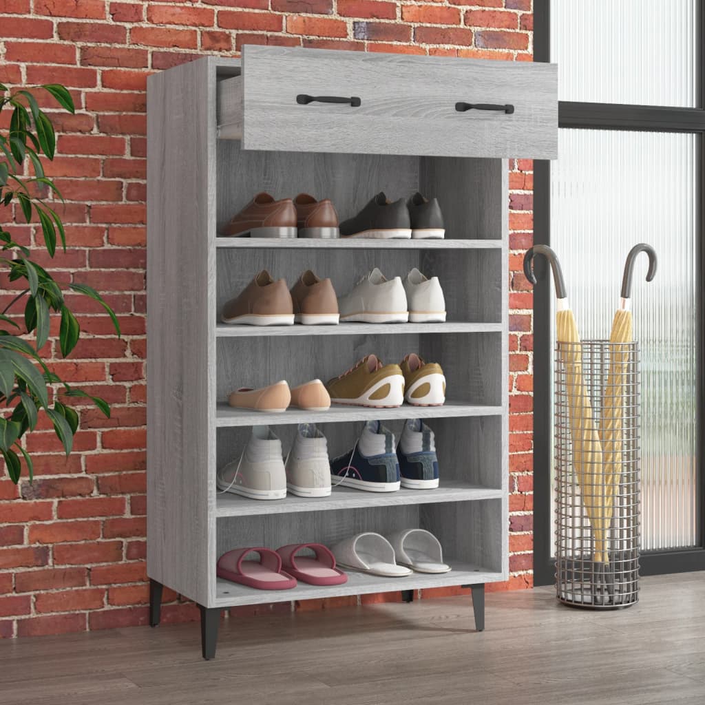 Shoe Cabinet Grey Sonoma 23.6x13.8x41.3" Engineered Wood