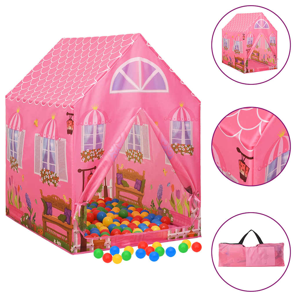 Play Tent Pink 170T polyester, PVC 27.2 x 37.0 x 40.9 in