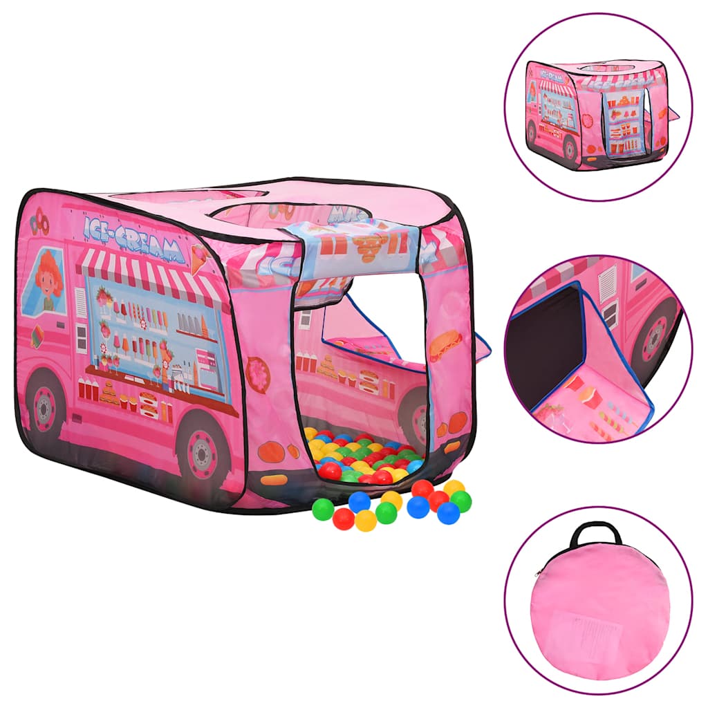 Play Tent Pink 170T Polyester, Steel 27.6 x 44.1 x 27.6 in