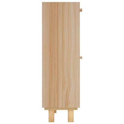 Shoe Cabinet Brown 20.5x9.8x31.5" Engineered Wood&Natural Rattan