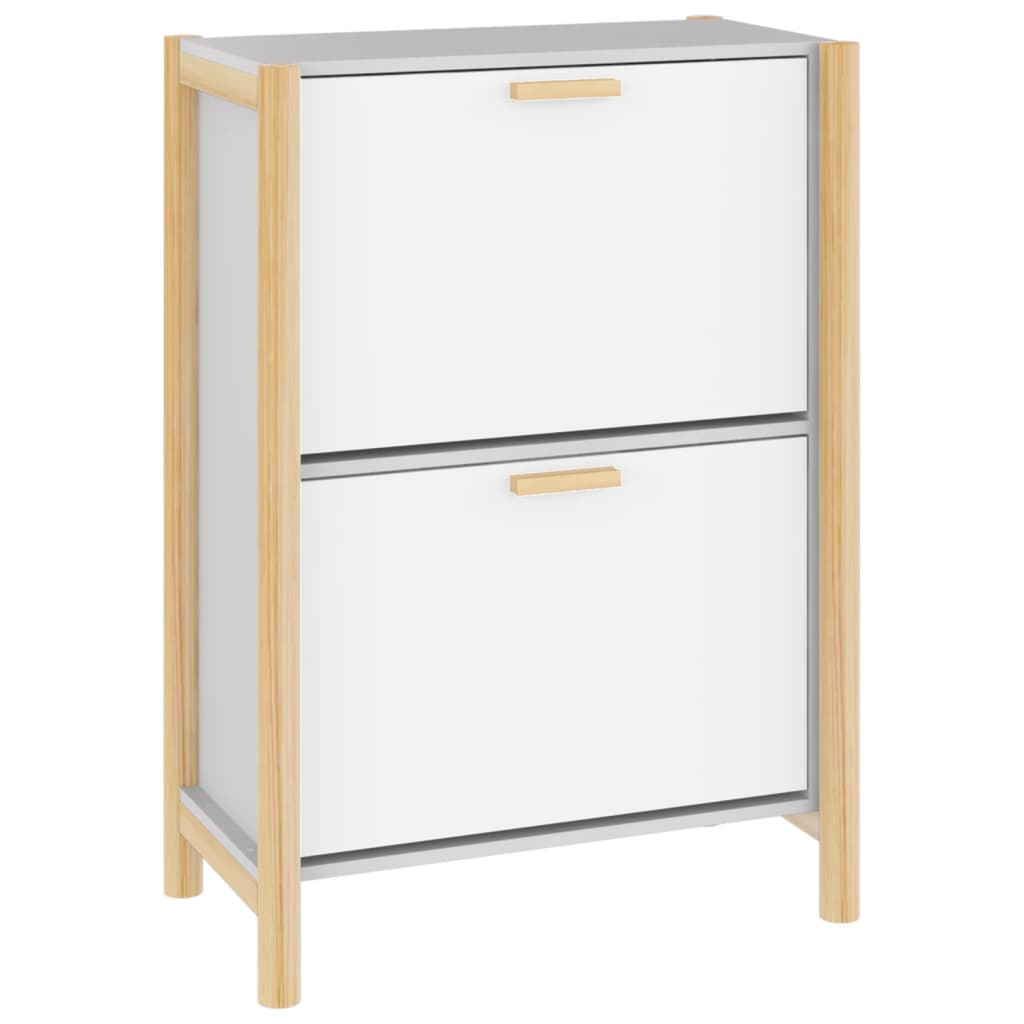 Shoe Cabinet White 22.6x13.0x31.5" Engineered Wood