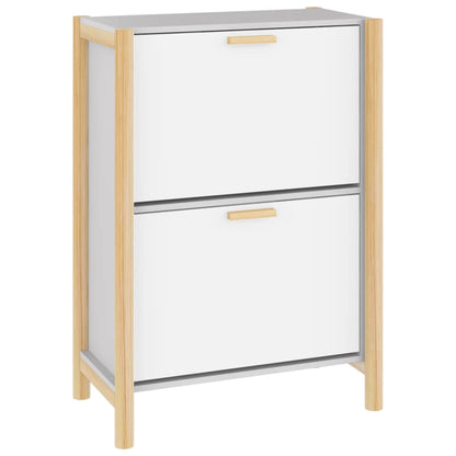 Shoe Cabinet White 22.6x13.0x31.5" Engineered Wood