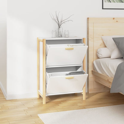 Shoe Cabinet White 22.6x13.0x31.5" Engineered Wood
