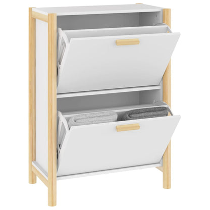 Shoe Cabinet White 22.6x13.0x31.5" Engineered Wood