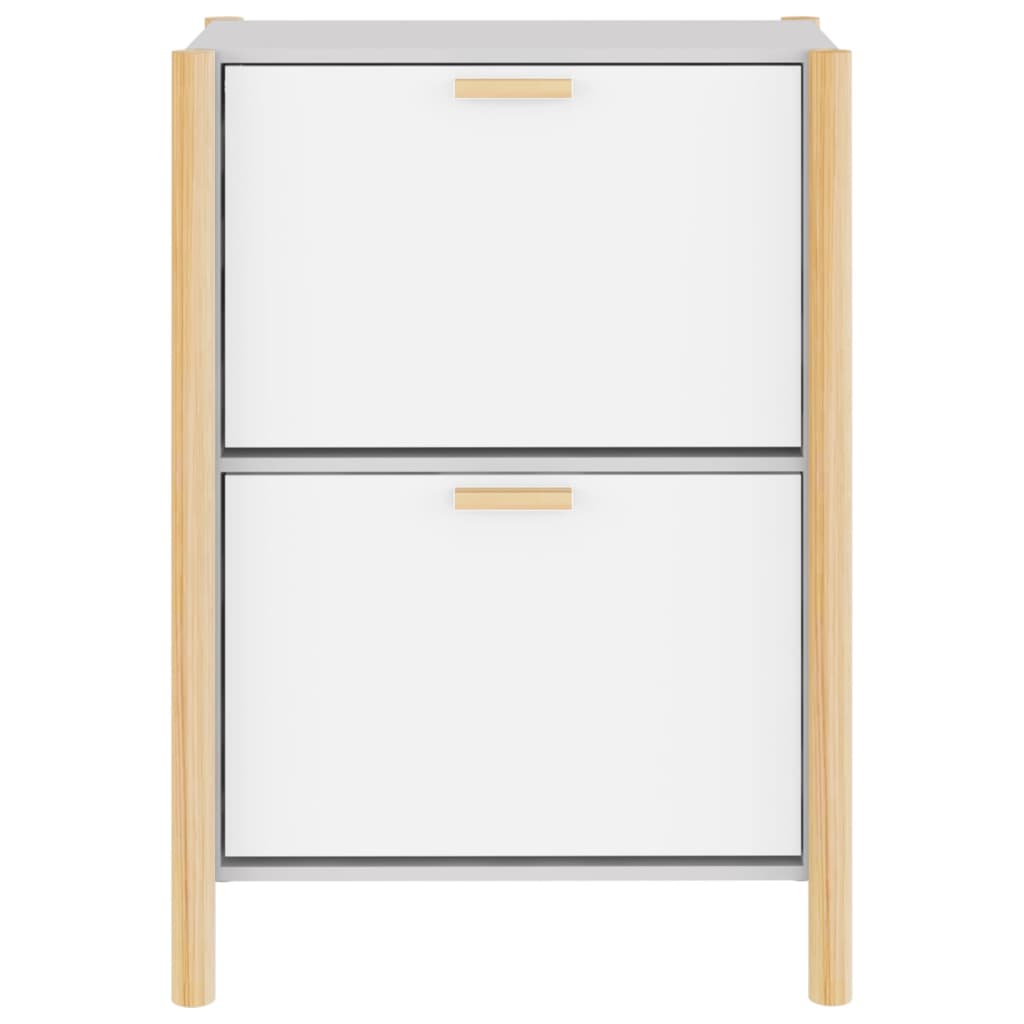 Shoe Cabinet White 22.6x13.0x31.5" Engineered Wood