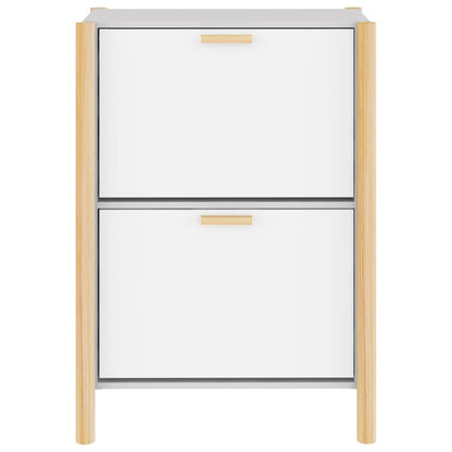 Shoe Cabinet White 22.6x13.0x31.5" Engineered Wood