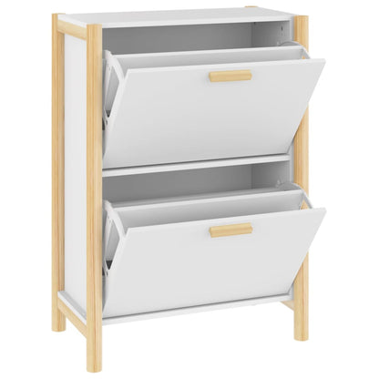 Shoe Cabinet White 22.6x13.0x31.5" Engineered Wood