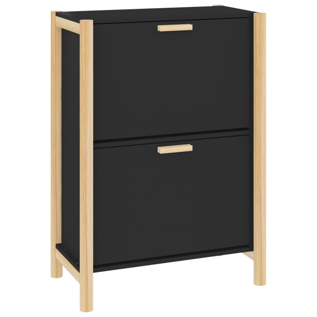 Shoe Cabinet Black 22.6x13.0x31.5" Engineered Wood