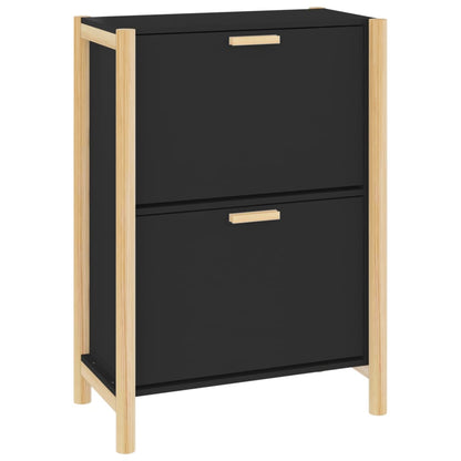Shoe Cabinet Black 22.6x13.0x31.5" Engineered Wood
