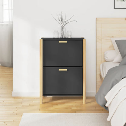 Shoe Cabinet Black 22.6x13.0x31.5" Engineered Wood