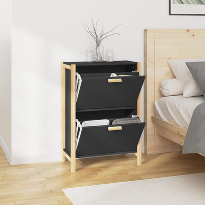 Shoe Cabinet Black 22.6x13.0x31.5" Engineered Wood