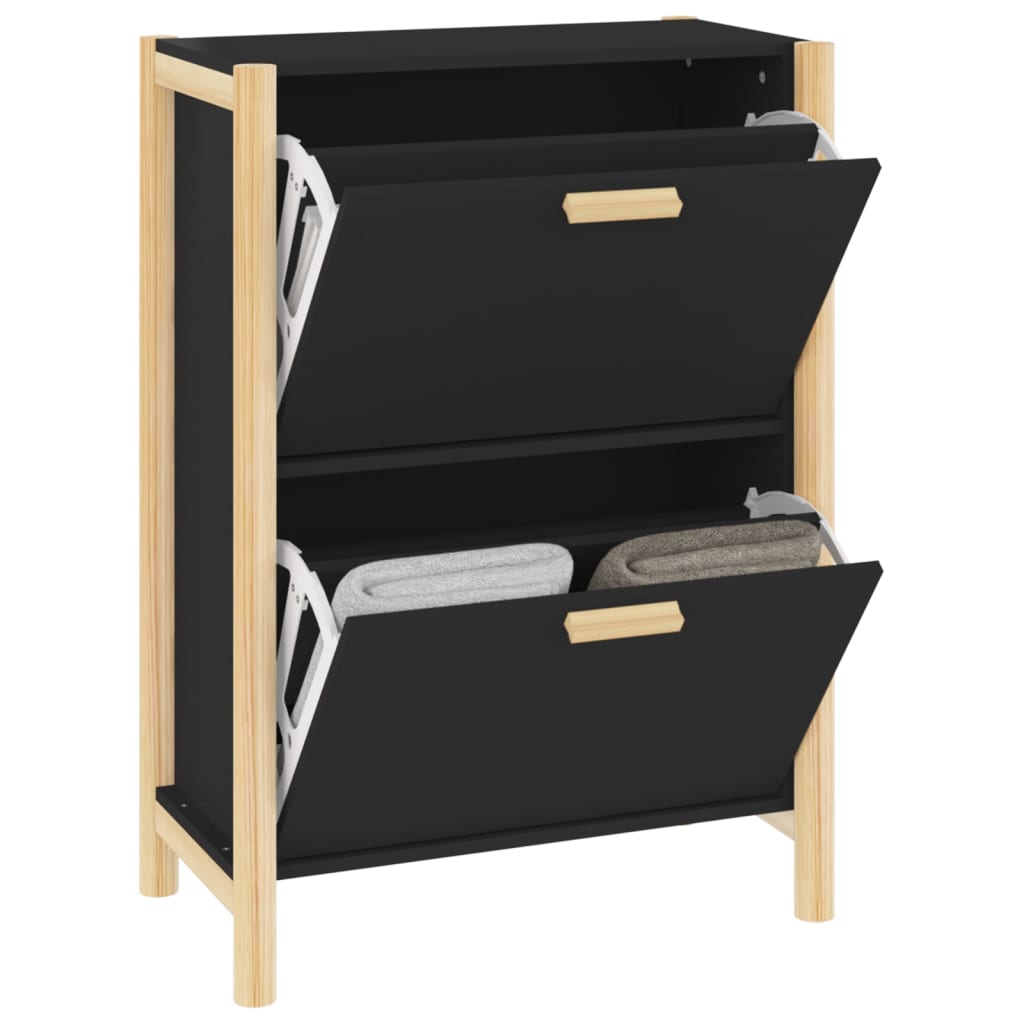 Shoe Cabinet Black 22.6x13.0x31.5" Engineered Wood