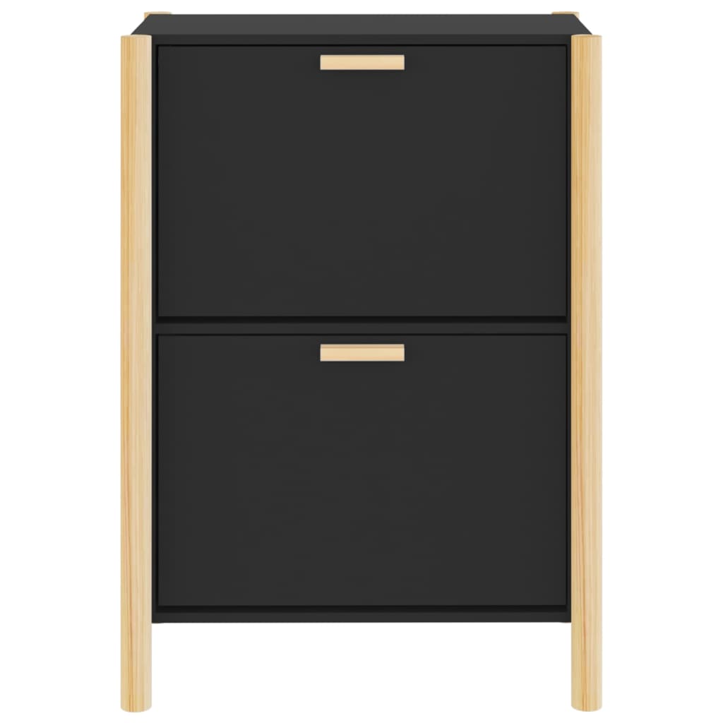 Shoe Cabinet Black 22.6x13.0x31.5" Engineered Wood