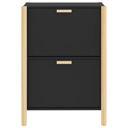 Shoe Cabinet Black 22.6x13.0x31.5" Engineered Wood