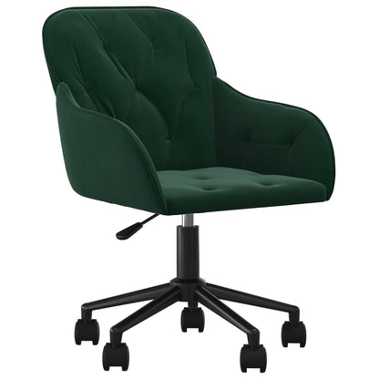 Office Chair Dark Green Velvet, Metal, Plywood Standard Swivel