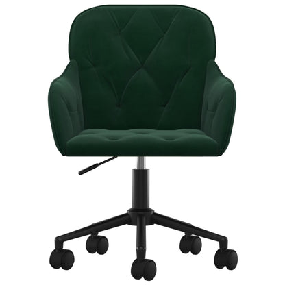 Office Chair Dark Green Velvet, Metal, Plywood Standard Swivel